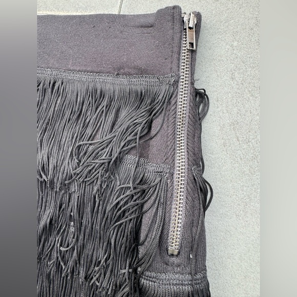 BCBG Black Fringe Mini Skirt Sz Medium NWT - Picture 5 of 5